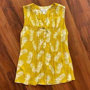 Market & Spruce Yellow Hemingway Henley Pineapple Top, Small